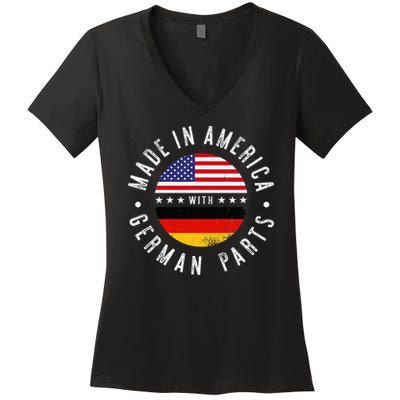 Made In America With German Parts Germany Pride Women's V-Neck T-Shirt