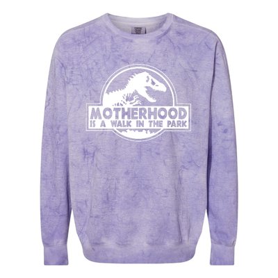 Motherhood Is A Walk In The Park Colorblast Crewneck Sweatshirt