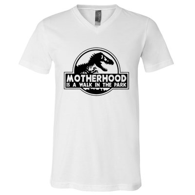 Motherhood Is A Walk In The Park V-Neck T-Shirt