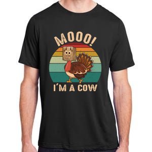 Mooo IM A Cow Funny Turkey Thanksgiving Adult ChromaSoft Performance T-Shirt