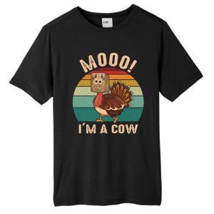 Mooo IM A Cow Funny Turkey Thanksgiving Tall Fusion ChromaSoft Performance T-Shirt