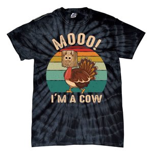 Mooo IM A Cow Funny Turkey Thanksgiving Tie-Dye T-Shirt