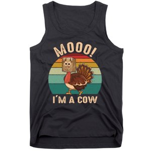 Mooo IM A Cow Funny Turkey Thanksgiving Tank Top