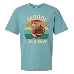 Mooo IM A Cow Funny Turkey Thanksgiving Sueded Cloud Jersey T-Shirt