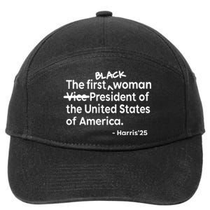 Mess In A Bottle Black The First Woman Vicepresident Of The United States Of Am 7-Panel Snapback Hat