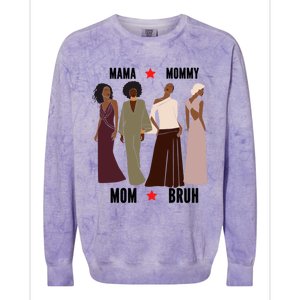 Motivational Inspiring African American Mama Mommy Mom Bruh Gift Colorblast Crewneck Sweatshirt