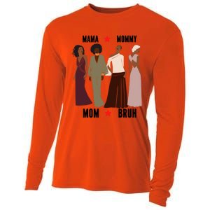 Motivational Inspiring African American Mama Mommy Mom Bruh Gift Cooling Performance Long Sleeve Crew