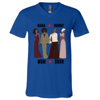 Motivational Inspiring African American Mama Mommy Mom Bruh Gift V-Neck T-Shirt