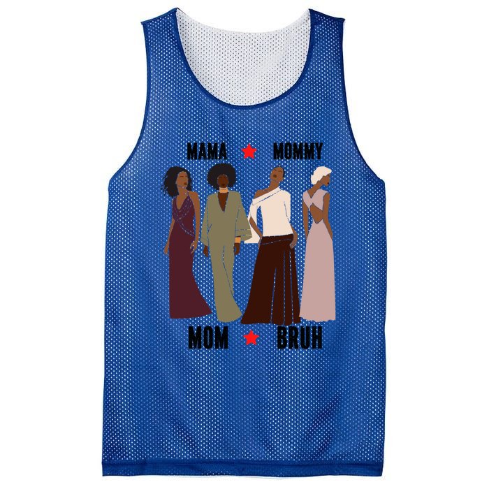 Motivational Inspiring African American Mama Mommy Mom Bruh Gift Mesh Reversible Basketball Jersey Tank