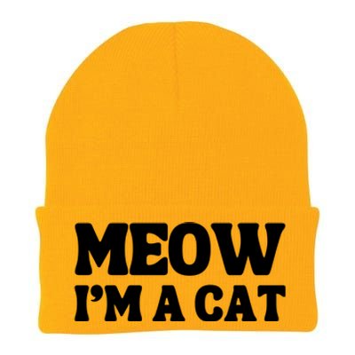 Meow IM A Cat Halloween Costume Funny Saying Cat Knit Cap Winter Beanie