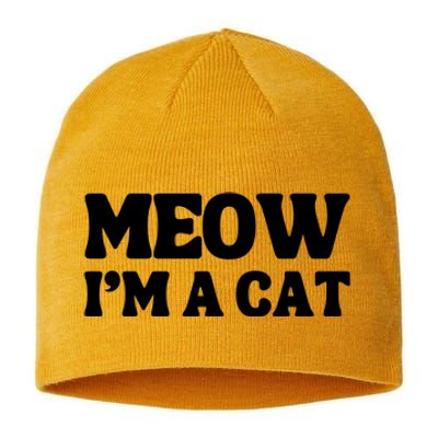 Meow IM A Cat Halloween Costume Funny Saying Cat Sustainable Beanie