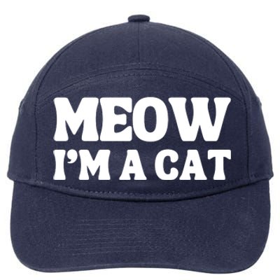 Meow IM A Cat Halloween Costume Funny Saying Cat 7-Panel Snapback Hat