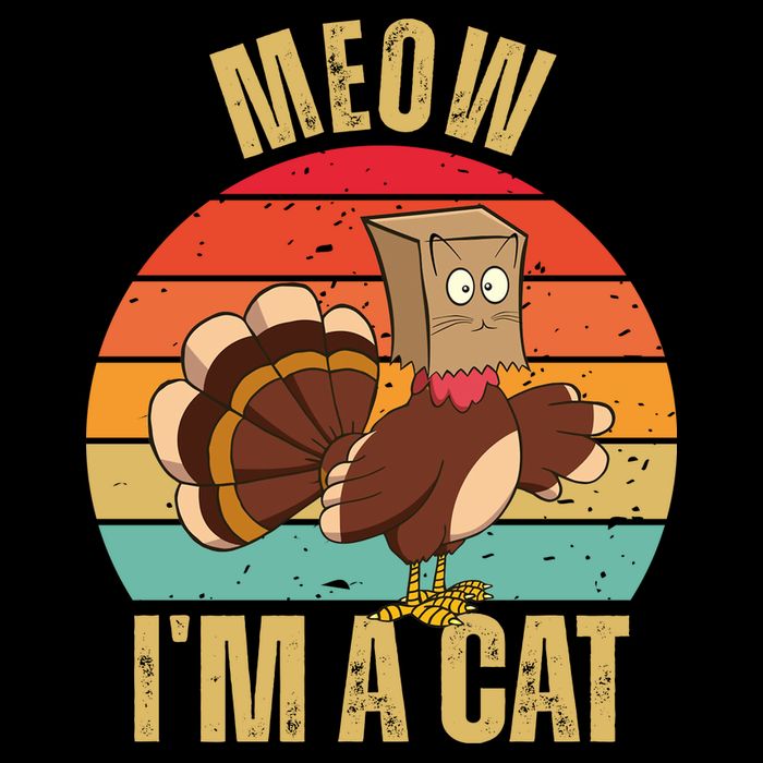 Meow IM A Cat Thanksgiving Turkey Funny Impact Tech Backpack
