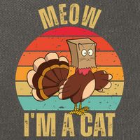 Meow IM A Cat Thanksgiving Turkey Funny Cotton Canvas Backpack