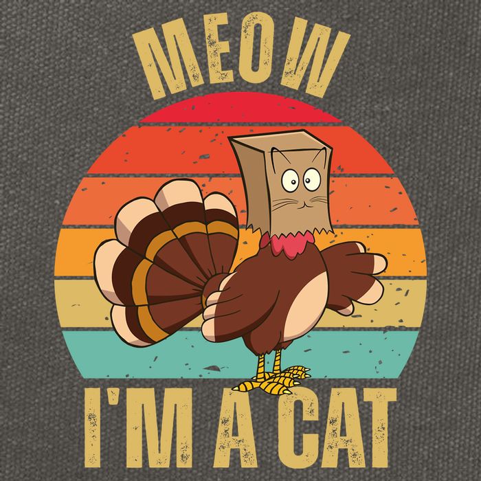 Meow IM A Cat Thanksgiving Turkey Funny Cotton Canvas Backpack