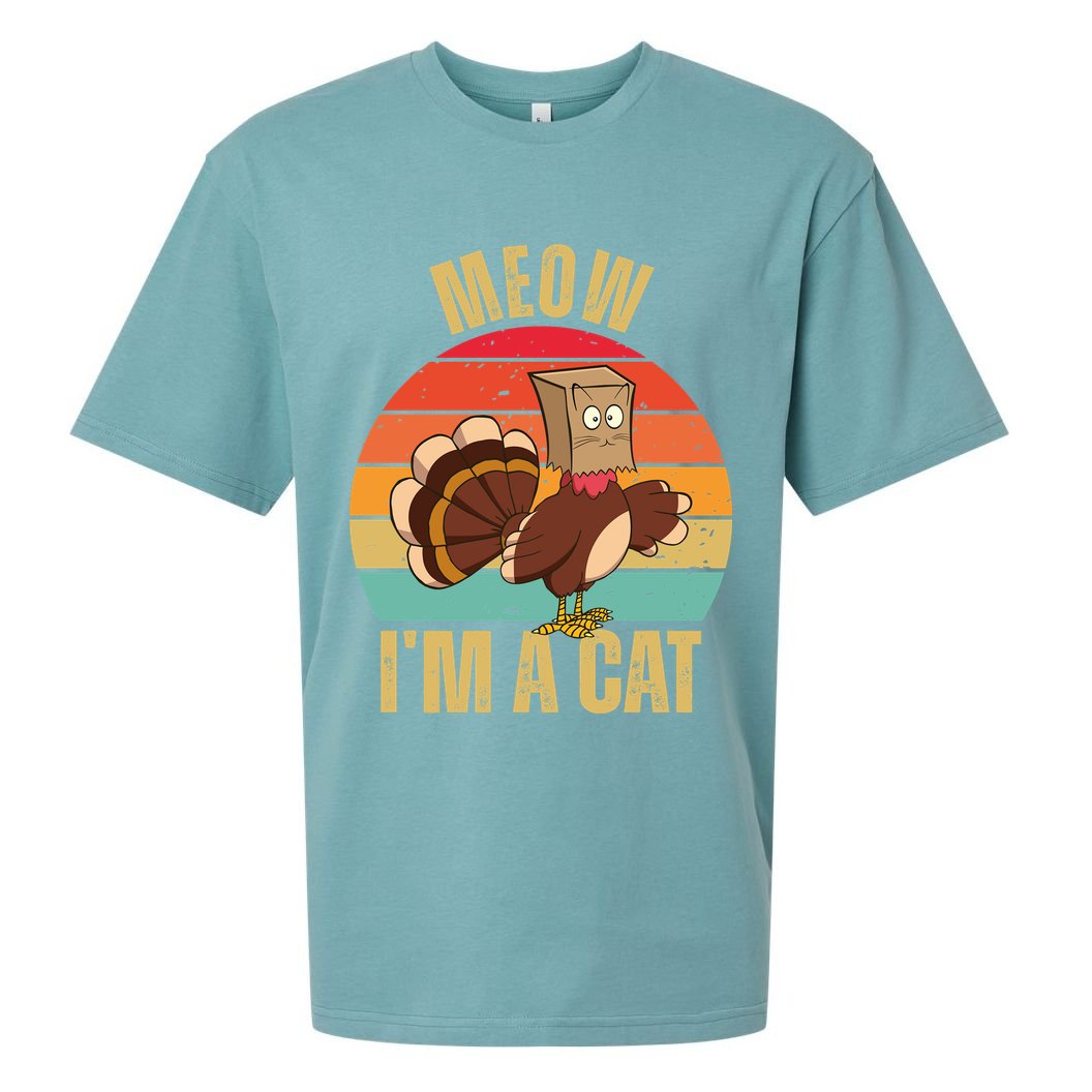 Meow IM A Cat Thanksgiving Turkey Funny Sueded Cloud Jersey T-Shirt