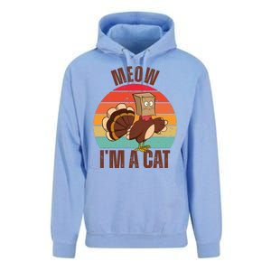 Meow IM A Cat Thanksgiving Turkey Funny Unisex Surf Hoodie