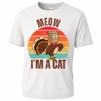Meow IM A Cat Thanksgiving Turkey Funny Cooling Performance Crew T-Shirt