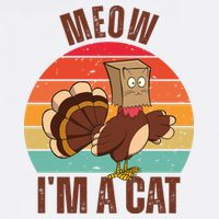 Meow IM A Cat Thanksgiving Turkey Funny Cooling Performance Crew T-Shirt