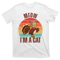 Meow IM A Cat Thanksgiving Turkey Funny T-Shirt