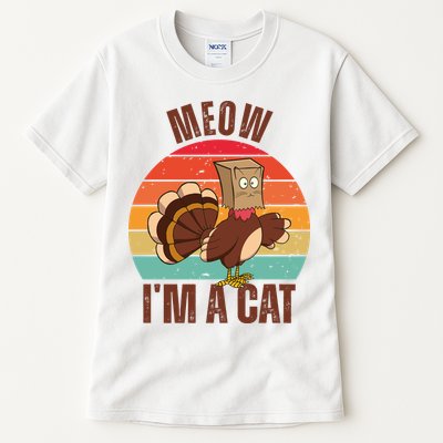 Meow IM A Cat Thanksgiving Turkey Funny Tall T-Shirt