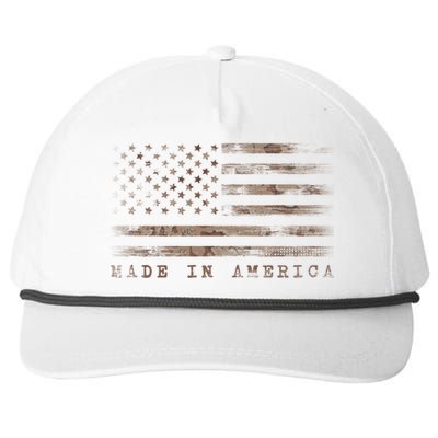 Made In America With Us Flag Design For Usa Independence Day Gift Snapback Five-Panel Rope Hat