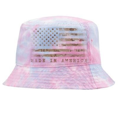 Made In America With Us Flag Design For Usa Independence Day Gift Tie-Dyed Bucket Hat