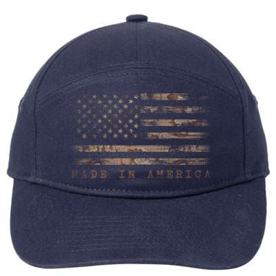 Made In America With Us Flag Design For Usa Independence Day Gift 7-Panel Snapback Hat