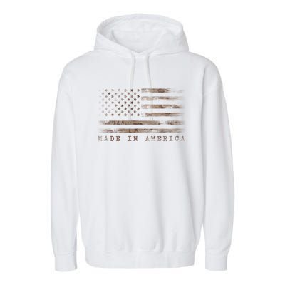 Made In America With Us Flag Design For Usa Independence Day Gift Garment-Dyed Fleece Hoodie