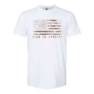 Made In America With Us Flag Design For Usa Independence Day Gift Softstyle CVC T-Shirt