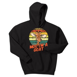 Moo IM A Goat Funny Giraffe Zoo Retro Animal Lovers Kids Hoodie