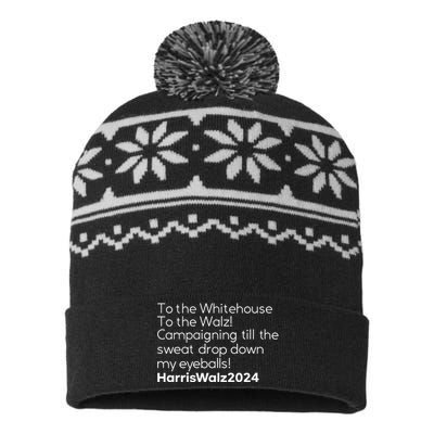 Mess In A Bottle To The Whitehouse To The Walz Campaigning Till The Sweat Drop USA-Made Snowflake Beanie