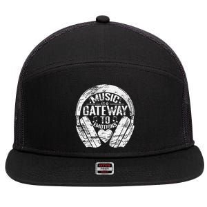 Music Is A Gateway To Emotions 7 Panel Mesh Trucker Snapback Hat