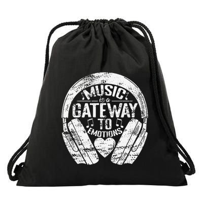 Music Is A Gateway To Emotions Drawstring Bag