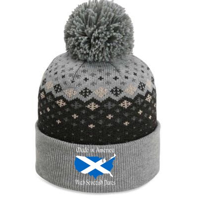 Made In America With Scottish Parts Funny Gift The Baniff Cuffed Pom Beanie