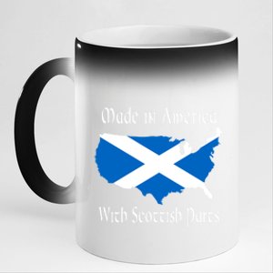 Made In America With Scottish Parts Funny Gift 11oz Black Color Changing Mug