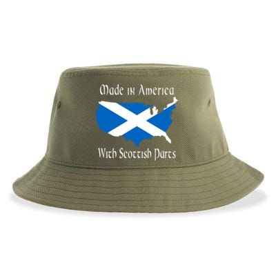 Made In America With Scottish Parts Funny Gift Sustainable Bucket Hat