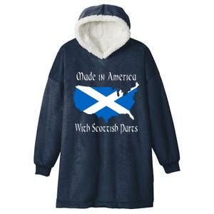 Made In America With Scottish Parts Funny Gift Hooded Wearable Blanket