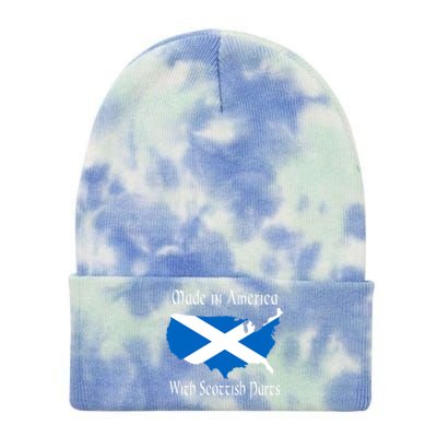 Made In America With Scottish Parts Funny Gift Tie Dye 12in Knit Beanie