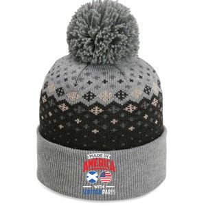 Made In America With Scottish Parts Scotland Pride Gift The Baniff Cuffed Pom Beanie