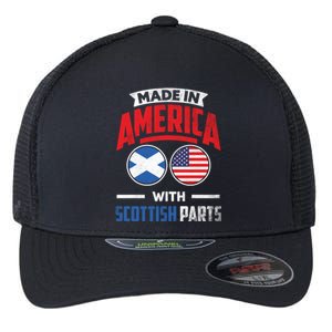 Made In America With Scottish Parts Scotland Pride Gift Flexfit Unipanel Trucker Cap