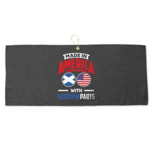 Made In America With Scottish Parts Scotland Pride Gift Large Microfiber Waffle Golf Towel