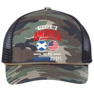 Made In America With Scottish Parts Scotland Pride Gift Retro Rope Trucker Hat Cap