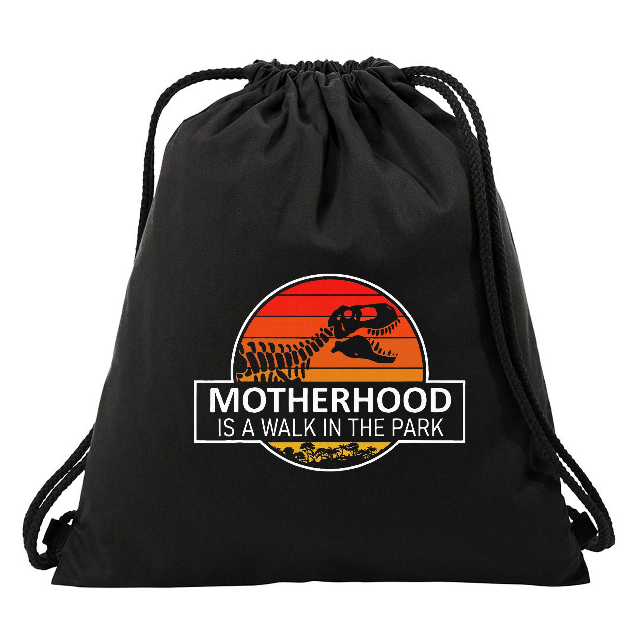 Motherhood Is A Walk In The Park Drawstring Bag