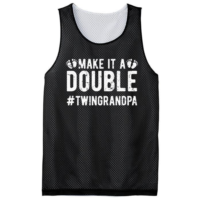 Make It A Double Twin Grandpa Of Twins Twin Grandfather Mesh Reversible Basketball Jersey Tank