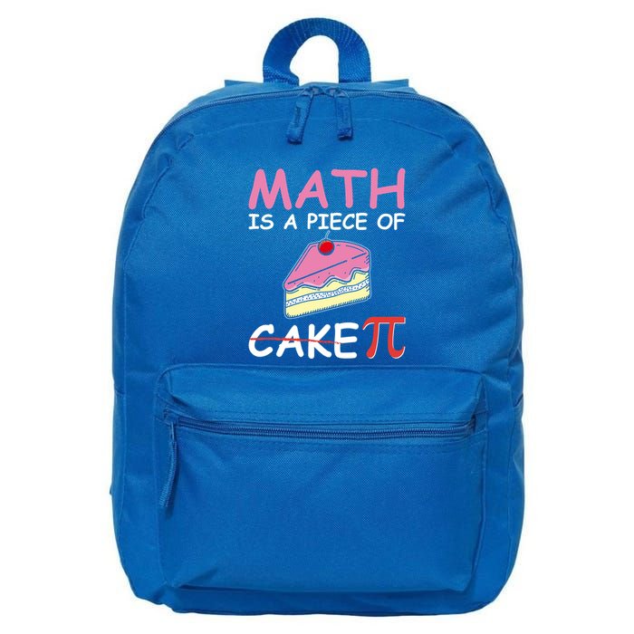 Math Is A Piece Of Cake Pi Geeky Math Nerdy Funny Pi Day Gift 16 in Basic Backpack