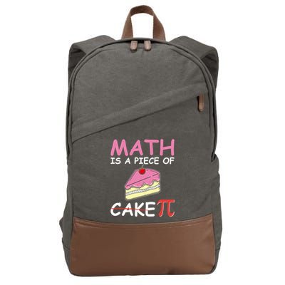 Math Is A Piece Of Cake Pi Geeky Math Nerdy Funny Pi Day Gift Cotton Canvas Backpack