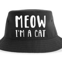 Meow Im A Cat Funny Lazy Animal Halloween Costume Sustainable Bucket Hat