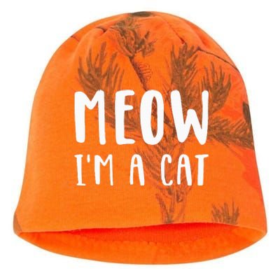 Meow Im A Cat Funny Lazy Animal Halloween Costume Kati - Camo Knit Beanie