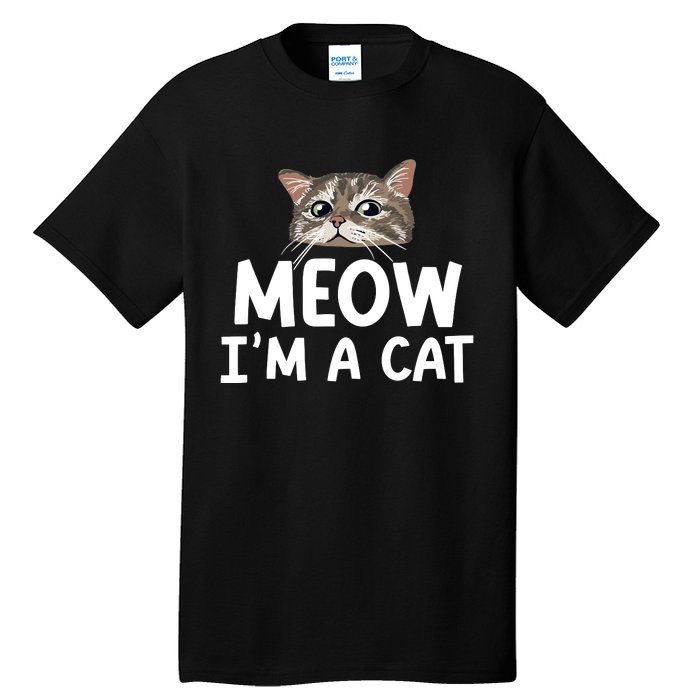 Meow IM A Cat Funny Halloween Costume Spooky Pet Lover Tall T-Shirt